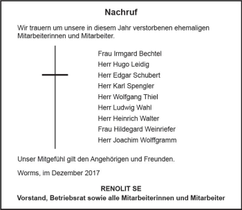 Traueranzeige von Heinrich Walter von Trauerportal Rhein Main Presse
