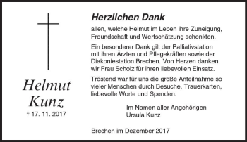 Traueranzeige von Helmut Kunz von  Camberger Anzeiger