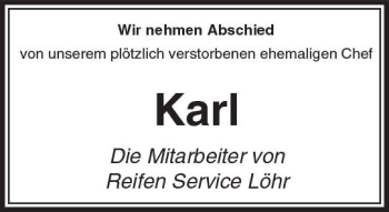 Traueranzeige von Karl  von  Usinger Anzeiger