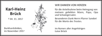 Traueranzeige von Karl-Heinz Brück von  Gießener Anzeiger