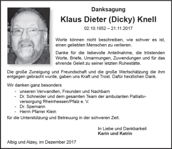 Traueranzeige von Klaus Dieter  Knell von Trauerportal Rhein Main Presse
