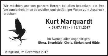 Traueranzeige von Kurt Marquardt von Trauerportal Rhein Main Presse