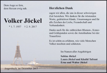 Traueranzeige von Volker Jöckel von VRM Trauer