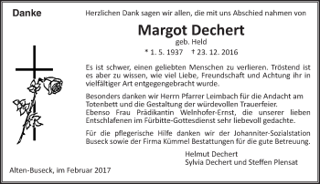 Traueranzeige von Margot Dechert von  Gießener Anzeiger