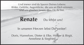Traueranzeige von Renate  von  Gießener Anzeiger