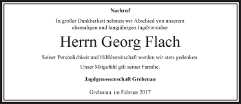 Traueranzeige von Georg Flach von VRM Trauer