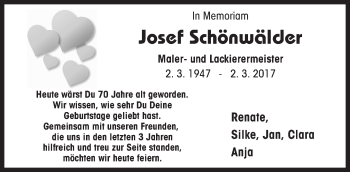 Traueranzeige von Josef Schönwälder von Trauerportal Rhein Main Presse