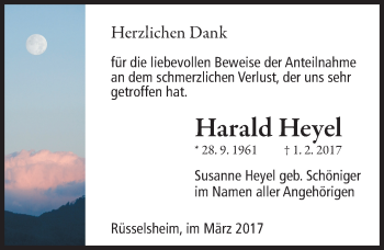 Traueranzeige von Harald Heyel von Trauerportal Rhein Main Presse