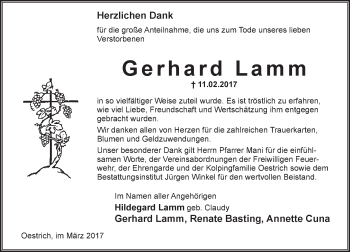 Traueranzeige von Gerhard Lamm von Trauerportal Rhein Main Presse