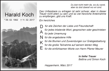 Traueranzeige von Harald Koch von Trauerportal Echo Online