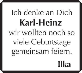 Traueranzeige von Karl-Heinz  von Trauerportal Rhein Main Presse