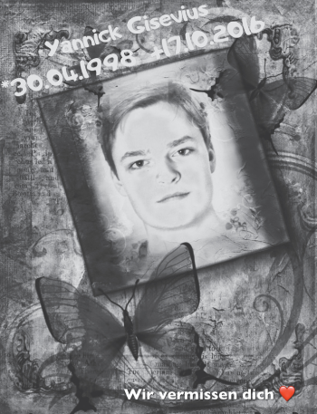 Traueranzeige von Yannick Gisevius von Trauerportal Echo Online