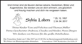 Traueranzeige von Sylvia Lobers von  Gießener Anzeiger