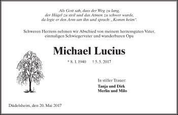 Traueranzeige von Michael Lucius von  Kreisanzeiger