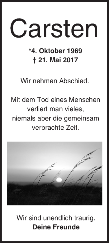Traueranzeige von Carsten Laloi von Trauerportal Rhein Main Presse