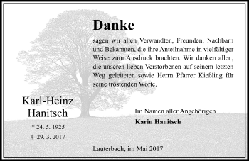 Traueranzeige von Karl-Heinz Hanitsch von VRM Trauer