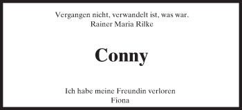 Traueranzeige von Conny  von Trauerportal Echo Online