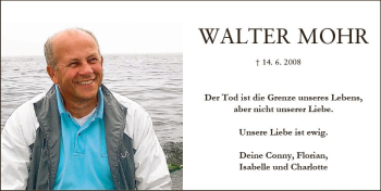 Traueranzeige von Walter Mohr von Trauerportal Echo Online