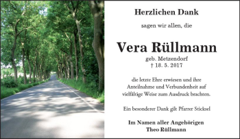 Traueranzeige von Vera Rüllmann von Trauerportal Echo Online
