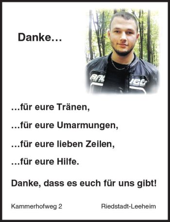 Traueranzeige von Jonas Duft von Trauerportal Echo Online