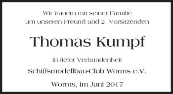 Traueranzeige von Thomas Kumpf von Trauerportal Rhein Main Presse