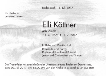 Traueranzeige von Elli Könner von  Kreisanzeiger