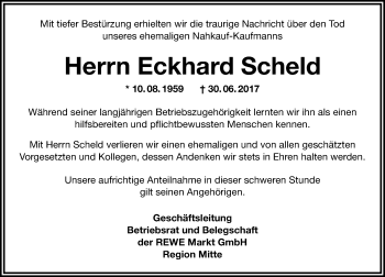 Traueranzeige von Eckhard Scheld von  Kreisanzeiger