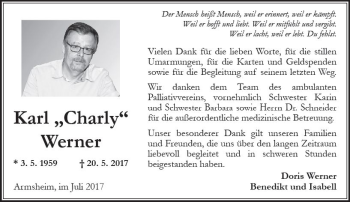 Traueranzeige von Karl 
