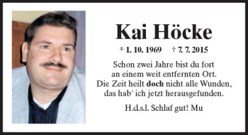 Traueranzeige von Kai Höcke von Trauerportal Rhein Main Presse