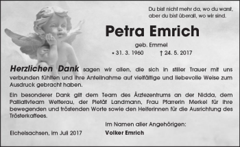 Traueranzeige von Petra Emrich von  Kreisanzeiger