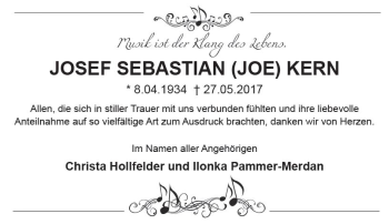 Traueranzeige von Josef Sebastian Kern von Trauerportal Rhein Main Presse