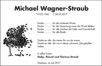 Traueranzeige von Michael Wagner-Straub von Trauerportal Echo Online