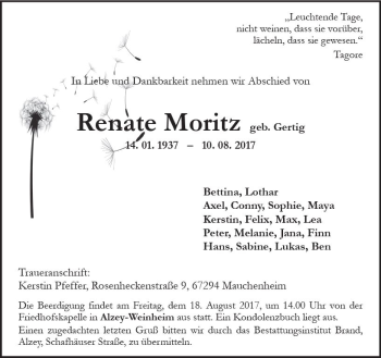 Traueranzeige von Bettina Lothar von Trauerportal Rhein Main Presse
