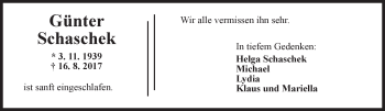 Traueranzeige von Günter Schaschek von Trauerportal Rhein Main Presse