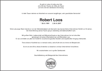 Traueranzeige von Robert Loos von  Kreisanzeiger