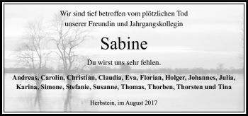Traueranzeige von Sabine  von VRM Trauer