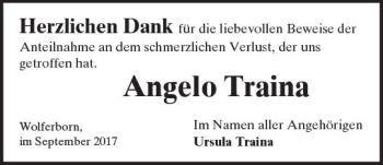 Traueranzeige von Angelo Traina von  Kreisanzeiger