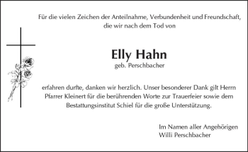 Traueranzeige von Elly Hahn von  Gießener Anzeiger