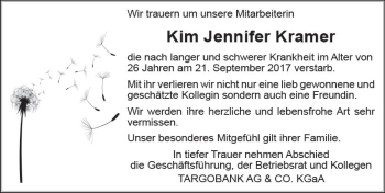 Traueranzeige von Kim Jennifer Kramer von  Gießener Anzeiger