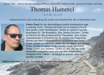 Traueranzeige von Thomas Hummel von Trauerportal Rhein Main Presse