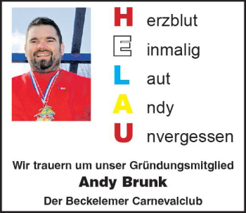 Traueranzeige von Andy Brunk von Trauerportal Rhein Main Presse