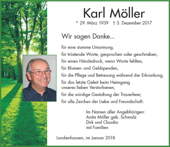 Traueranzeige von Karl Möller von VRM Trauer