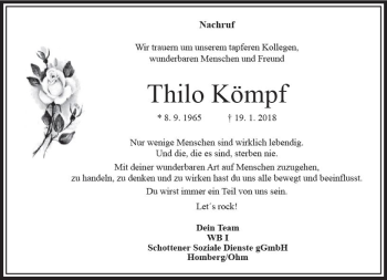 Traueranzeige von Thilo Kömpf von VRM Trauer