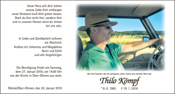 Traueranzeige von Thilo Kömpf von VRM Trauer