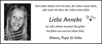 Traueranzeige von Anneke  von vrm-trauer