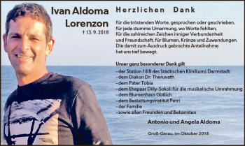Traueranzeige von Ivan Aldoma Lorenzon von vrm-trauer