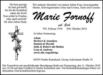Traueranzeige von Marie Jornoff von vrm-trauer