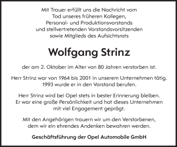 Traueranzeige von Wolfgang Strinz von vrm-trauer