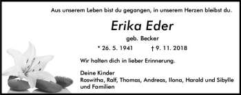 Traueranzeige von Erika Eder von vrm-trauer