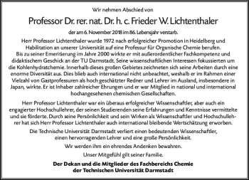 Traueranzeige von Frieder W. Lichtenthaler von vrm-trauer